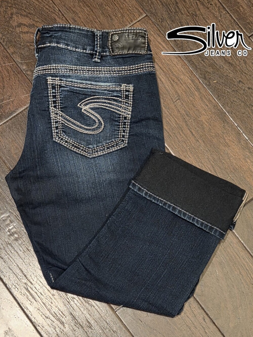 Womens Silver Jeans Capri's Sz 30W